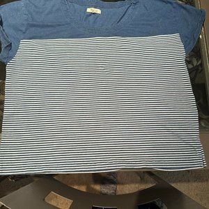 Madewell Women's Blue and Navy T-shirt